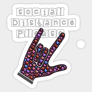 Social Distance Mask Please Global Love sign Language USA United States Patriotic 2020 Sticker